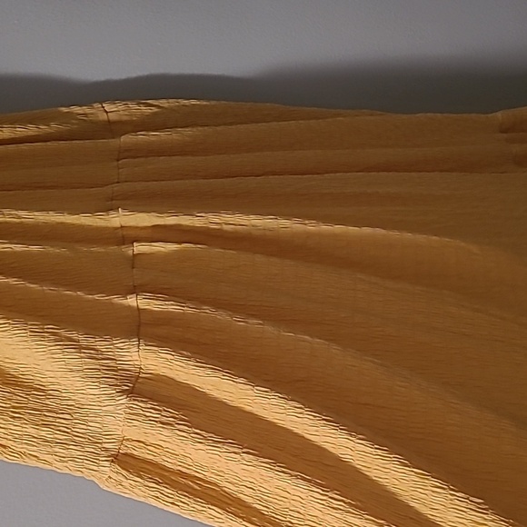 Womens Large Elegant Yellow Ruffle Tiered Long Maxi Dress Deep V-neck Backless - Picture 5 of 13